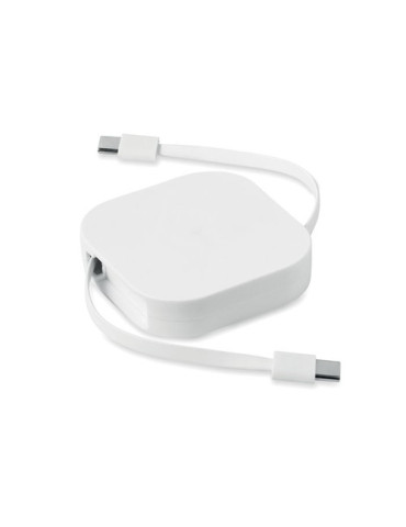 LINEA 100 Câble rétractable de W Couleurs : blanc cadeau entreprise pas cher