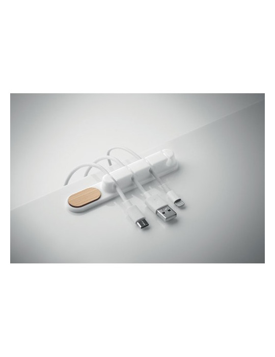 ORDER Séparateur câbles en silicone Couleurs : blanc impression logo haute qualité