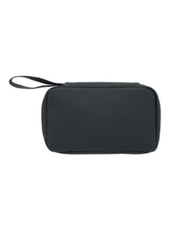 VANIT Trousse de toilette 600D RPET Couleurs : noir marquage laser ultra précis
