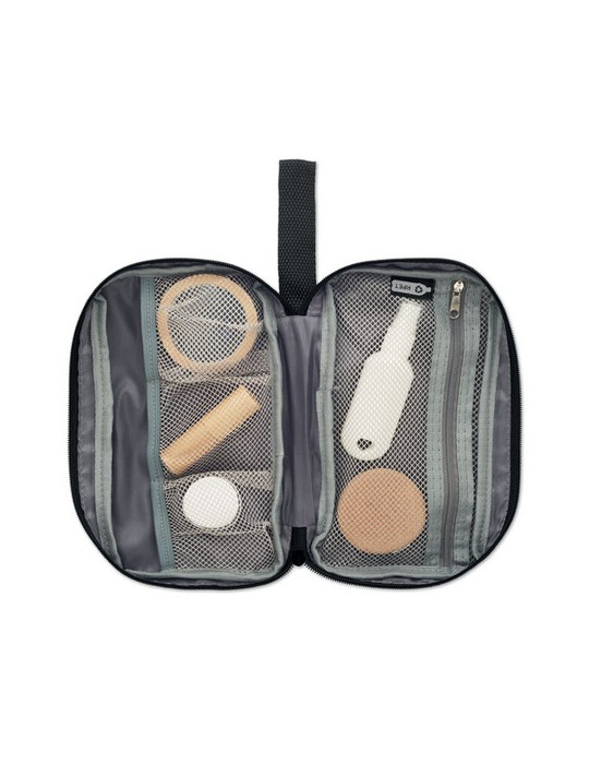 VANIT Trousse de toilette 600D RPET Couleurs : noir objet promotionnel éco-responsable