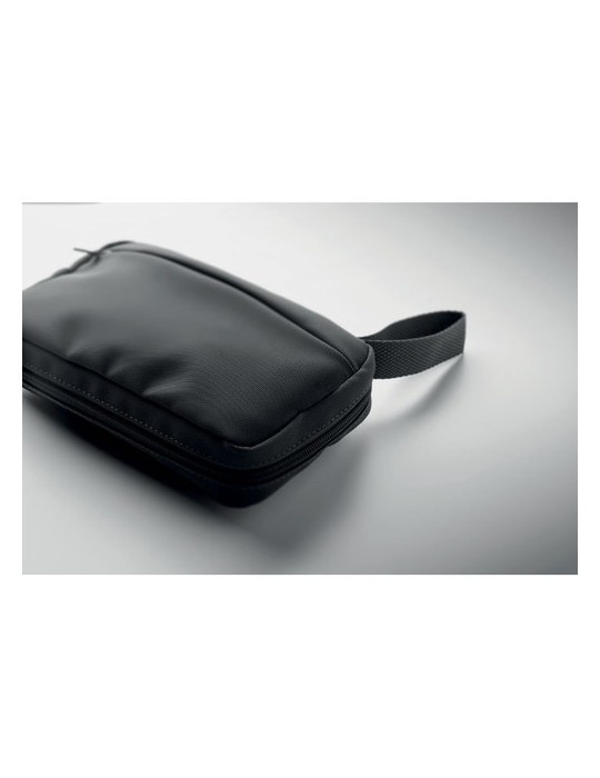 VANIT Trousse de toilette 600D RPET Couleurs : noir cadeau client original