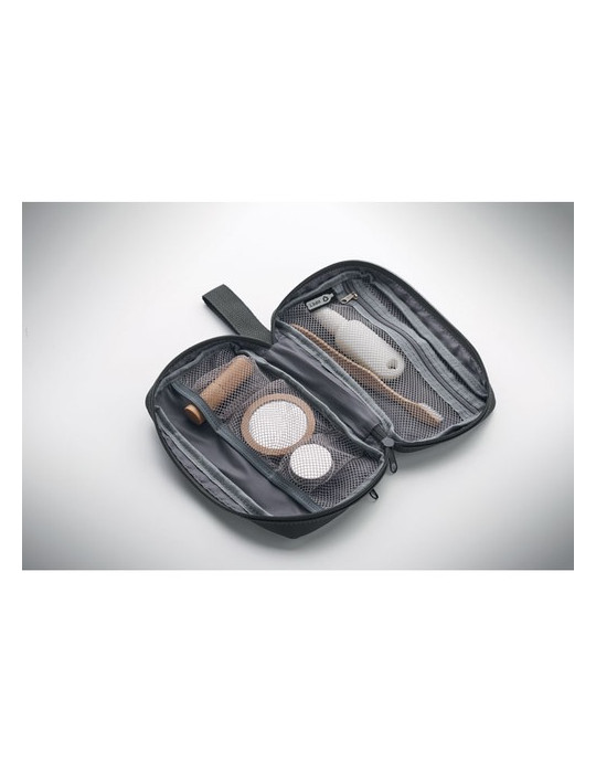 VANIT Trousse de toilette 600D RPET Couleurs : noir objet publicitaire robuste