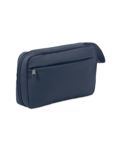 VANIT Trousse de toilette 600D RPET Couleurs : bleu marine personnalisable avec votre logo