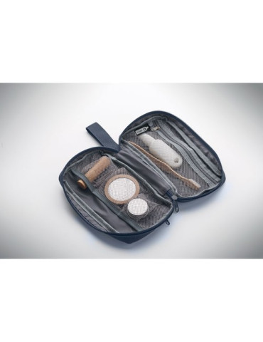 VANIT Trousse de toilette 600D RPET Couleurs : bleu marine goodies personnalisé en stock