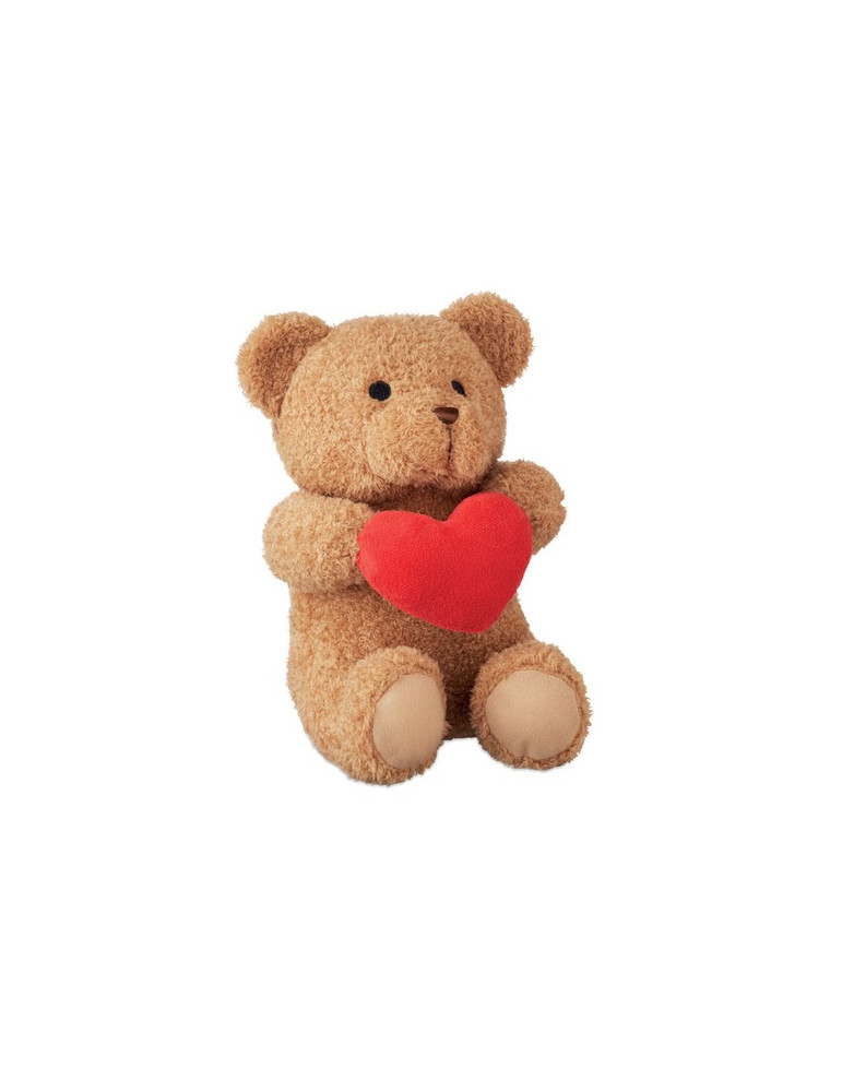 SNUGGLE Grand Ourson avec cœur 23cm Couleurs : rouge personnalisable avec votre logo