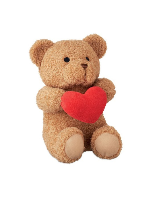 SNUGGLE Grand Ourson avec cœur 23cm Couleurs : rouge personnalisable avec votre logo