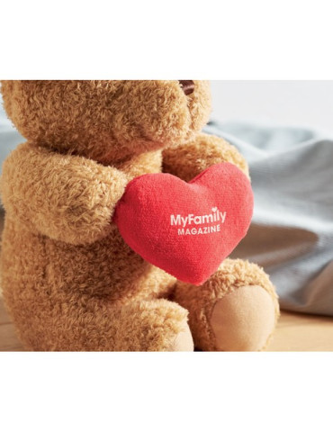 SNUGGLE Grand Ourson avec cœur 23cm Couleurs : rouge cadeau entreprise pas cher