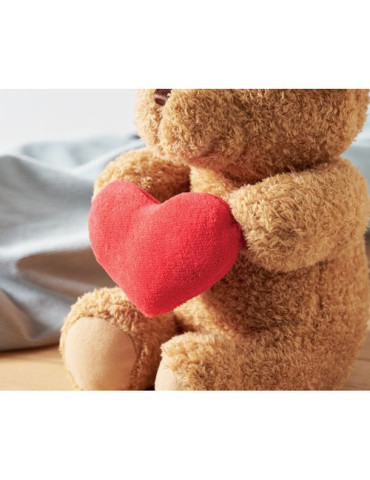 SNUGGLE Grand Ourson avec cœur 23cm Couleurs : rouge marquage laser ultra précis
