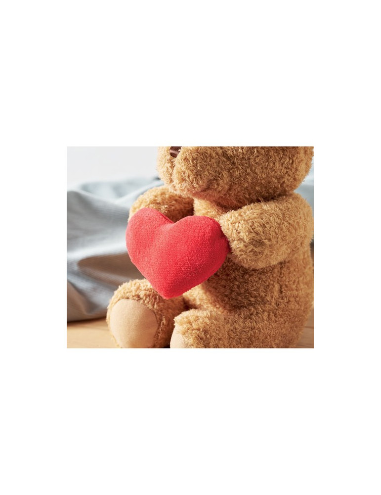 SNUGGLE Grand Ourson avec cœur 23cm Couleurs : rouge marquage laser ultra précis