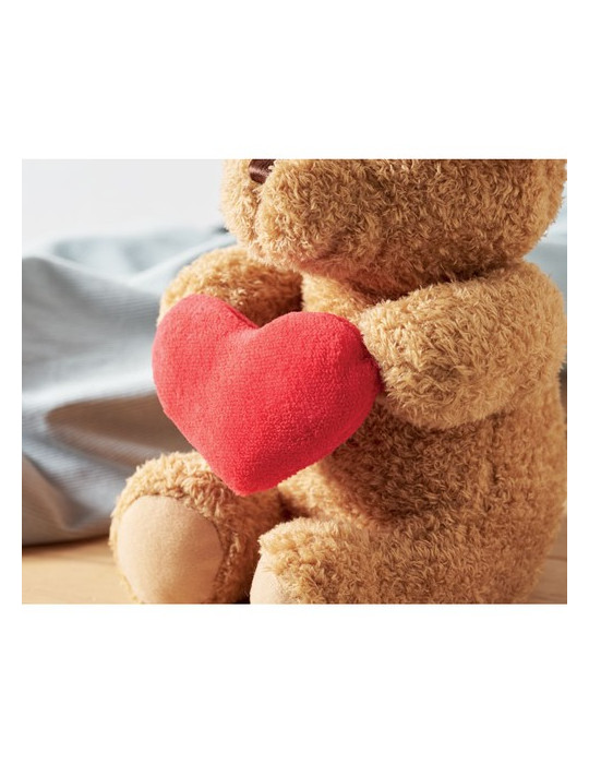 SNUGGLE Grand Ourson avec cœur 23cm Couleurs : rouge marquage laser ultra précis