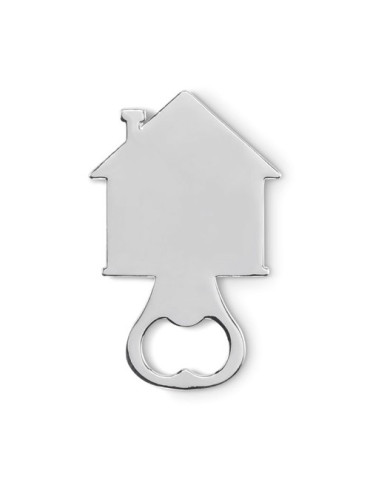 MYHOUSE Décapsuleur en forme de maison Couleurs : argenté mat cadeau entreprise pas cher