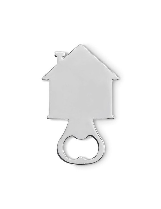 MYHOUSE Décapsuleur en forme de maison Couleurs : argenté mat cadeau entreprise pas cher