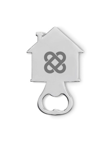 MYHOUSE Décapsuleur en forme de maison Couleurs : argenté mat goodies publicitaire événementiel