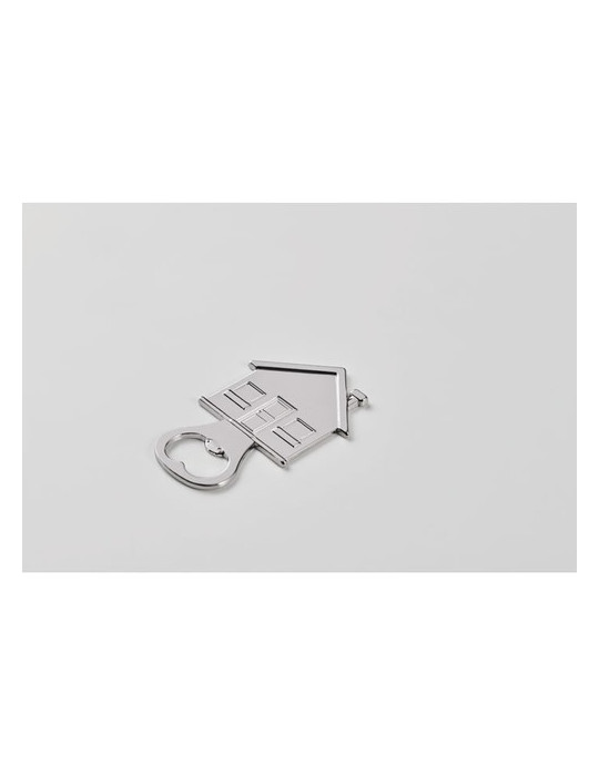 MYHOUSE Décapsuleur en forme de maison Couleurs : argenté mat impression haute définition