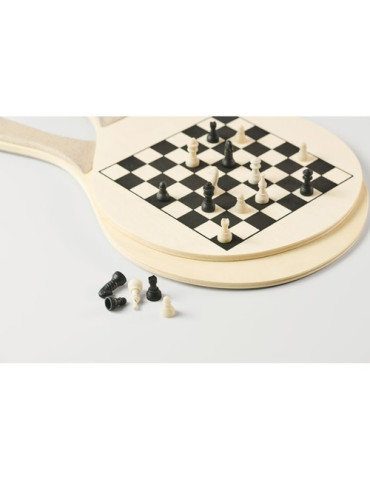 IWON Set de raquettes plage Couleurs : bois marquage laser ultra précis