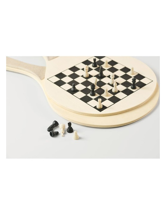 IWON Set de raquettes plage Couleurs : bois marquage laser ultra précis