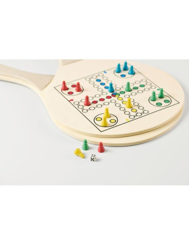 IWON Set de raquettes plage Couleurs : bois accessoire événementiel unique