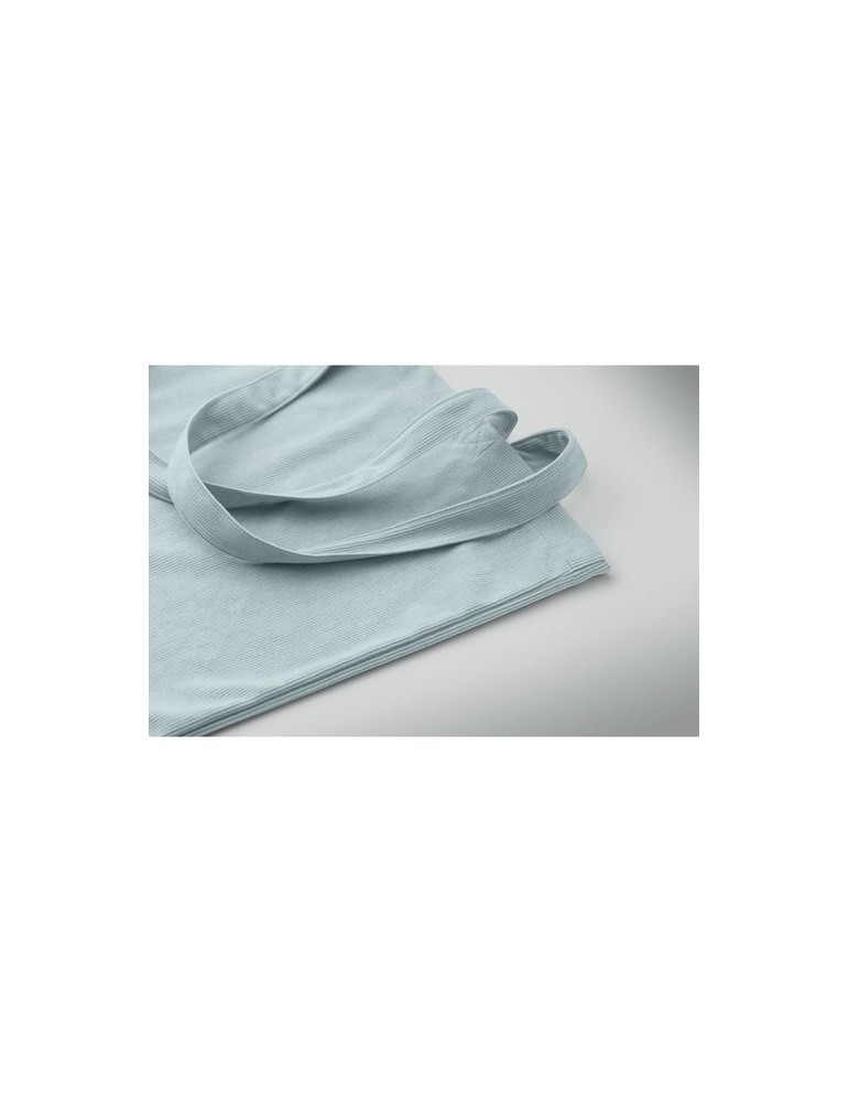 CORDY B Sac shopping en velours côtelé Couleurs : bleu bébé impression logo haute qualité