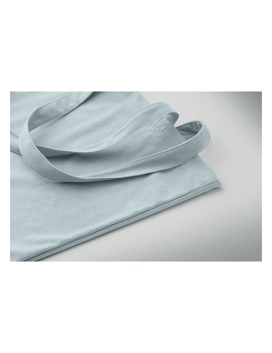 CORDY B Sac shopping en velours côtelé Couleurs : bleu bébé impression logo haute qualité