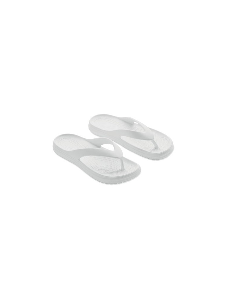 EVASLIP Tongs en EVA. Taille 38/39. Couleurs : blanc personnalisable avec votre logo