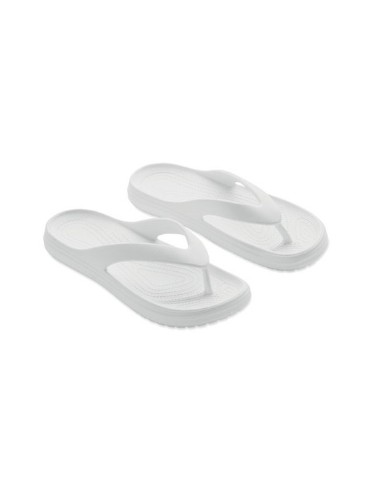 EVASLIP Tongs en EVA. Taille 38/39. Couleurs : blanc personnalisable avec votre logo