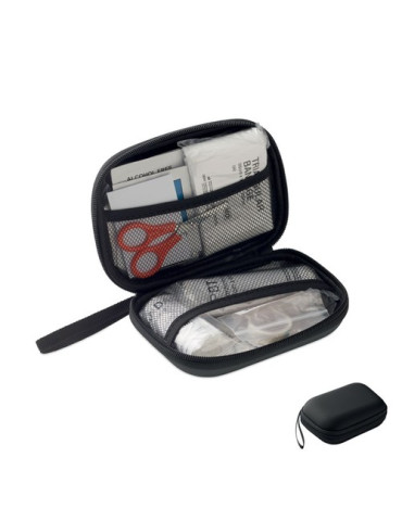 CARETWO Trousse de premiers secours Couleurs : noir personnalisable avec votre logo