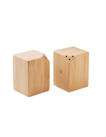 BOTH Set sel et poivre en bambou Couleurs : bois