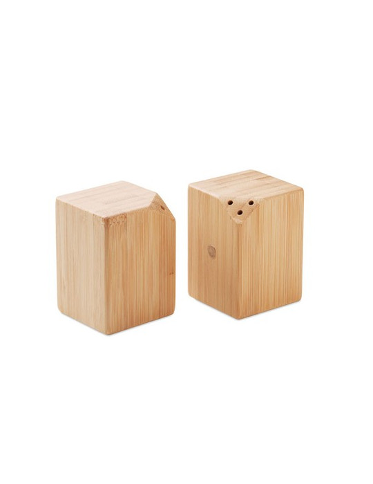 BOTH Set sel et poivre en bambou Couleurs : bois