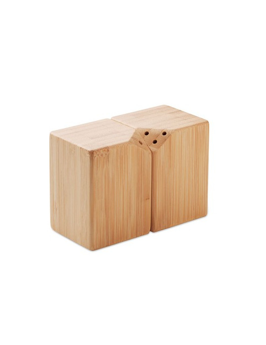 BOTH Set sel et poivre en bambou Couleurs : bois personnalisable avec votre logo