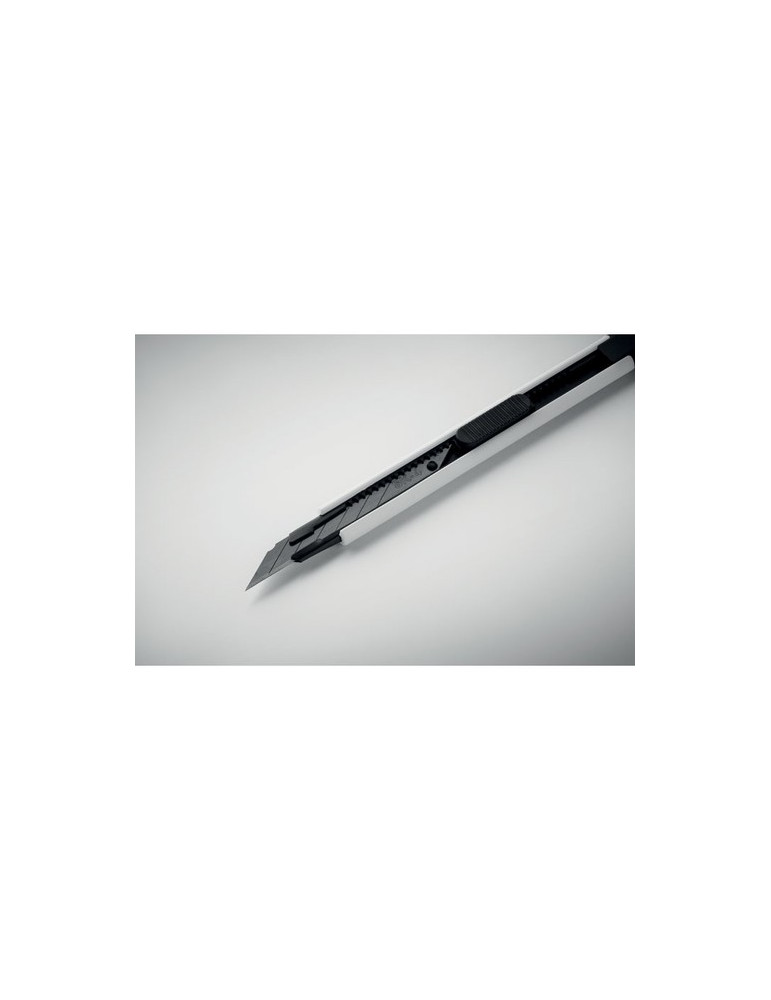 BLADE Petit cutter rétractable Couleurs : blanc objet promo petit budget