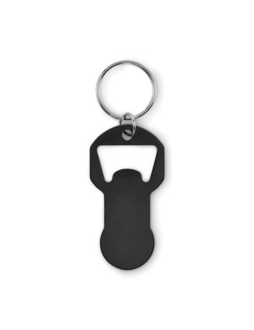 CLAVE Porte-clés décapsuleur Couleurs : noir objet publicitaire robuste