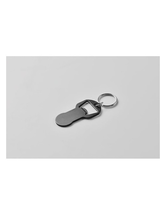 CLAVE Porte-clés décapsuleur Couleurs : noir cadeau entreprise pas cher