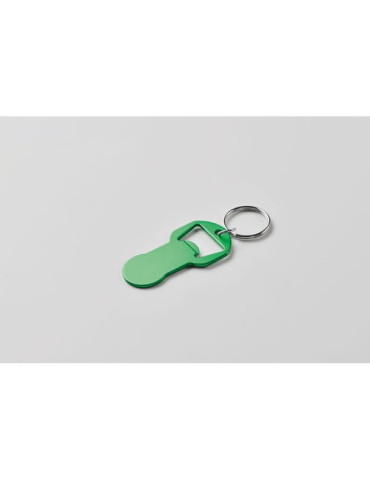CLAVE Porte-clés décapsuleur Couleurs : vert impression haute définition