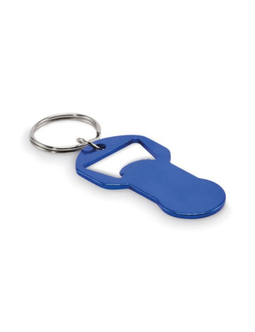 CLAVE Porte-clés décapsuleur Couleurs : bleu personnalisable avec votre logo
