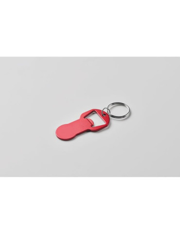 CLAVE Porte-clés décapsuleur Couleurs : rouge goodies publicitaire événementiel