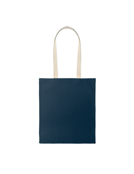 ZEVRA COLOUR Sac shopping en coton Couleurs : bleu marine marquage couleur éclatante
