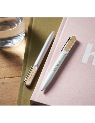 ALUBA Stylo à bille twist Couleurs : blanc personnalisable avec votre logo