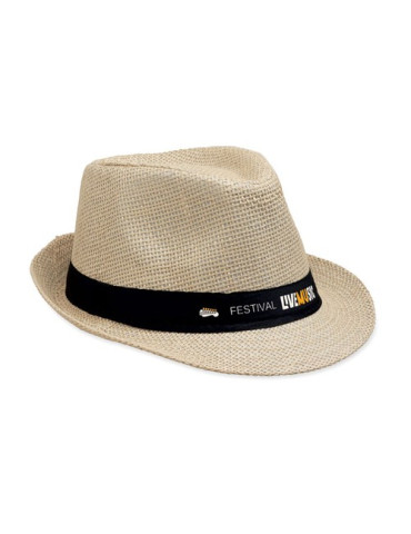BOOWIE Chapeau de paille Couleurs : beige impression logo haute qualité