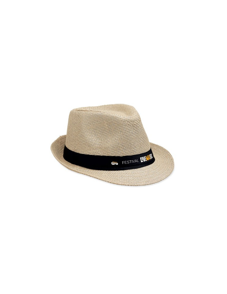 BOOWIE Chapeau de paille Couleurs : beige impression logo haute qualité