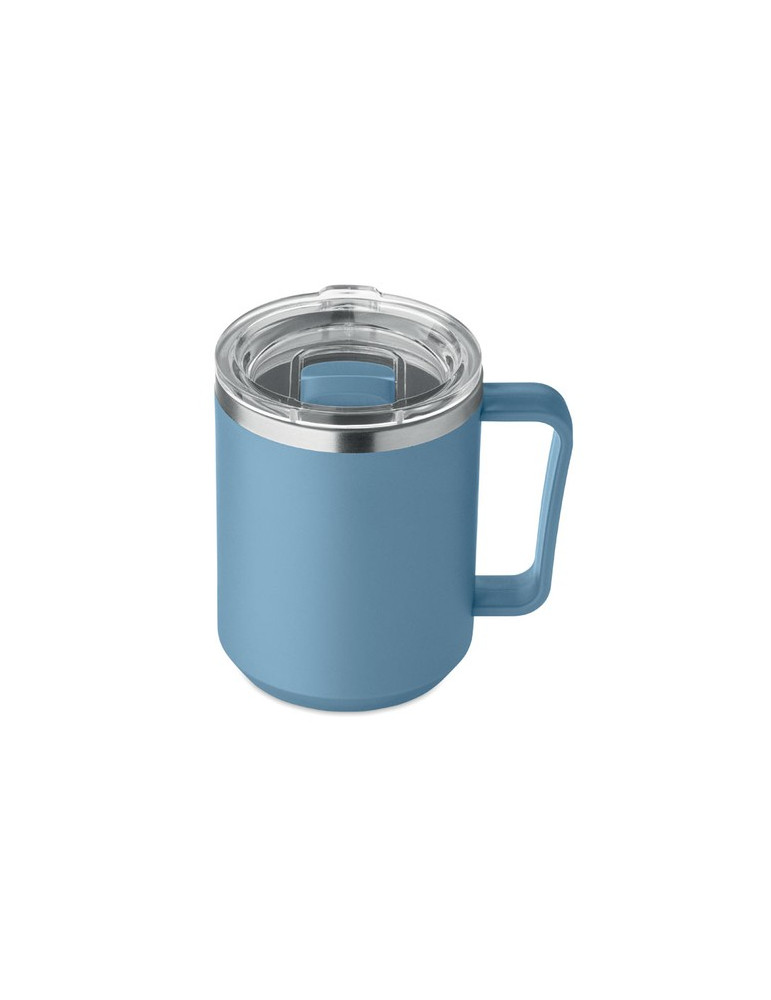 COCOA Mug double paroi 400ml Couleurs : bleu pétrole objet promotionnel éco-responsable