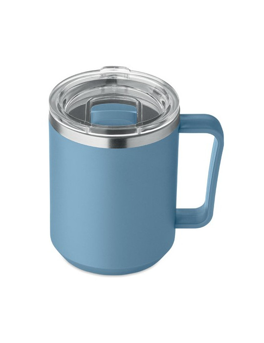 COCOA Mug double paroi 400ml Couleurs : bleu pétrole objet promotionnel éco-responsable