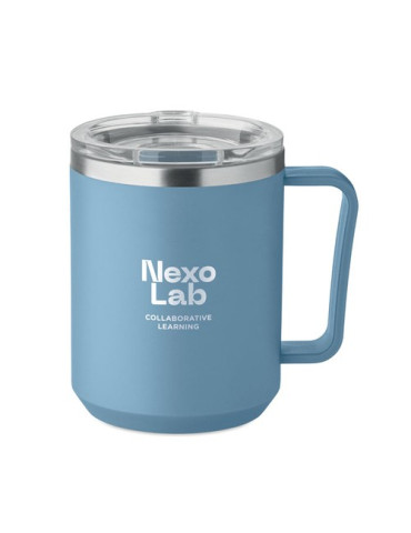 COCOA Mug double paroi 400ml Couleurs : bleu pétrole goodies personnalisé en stock
