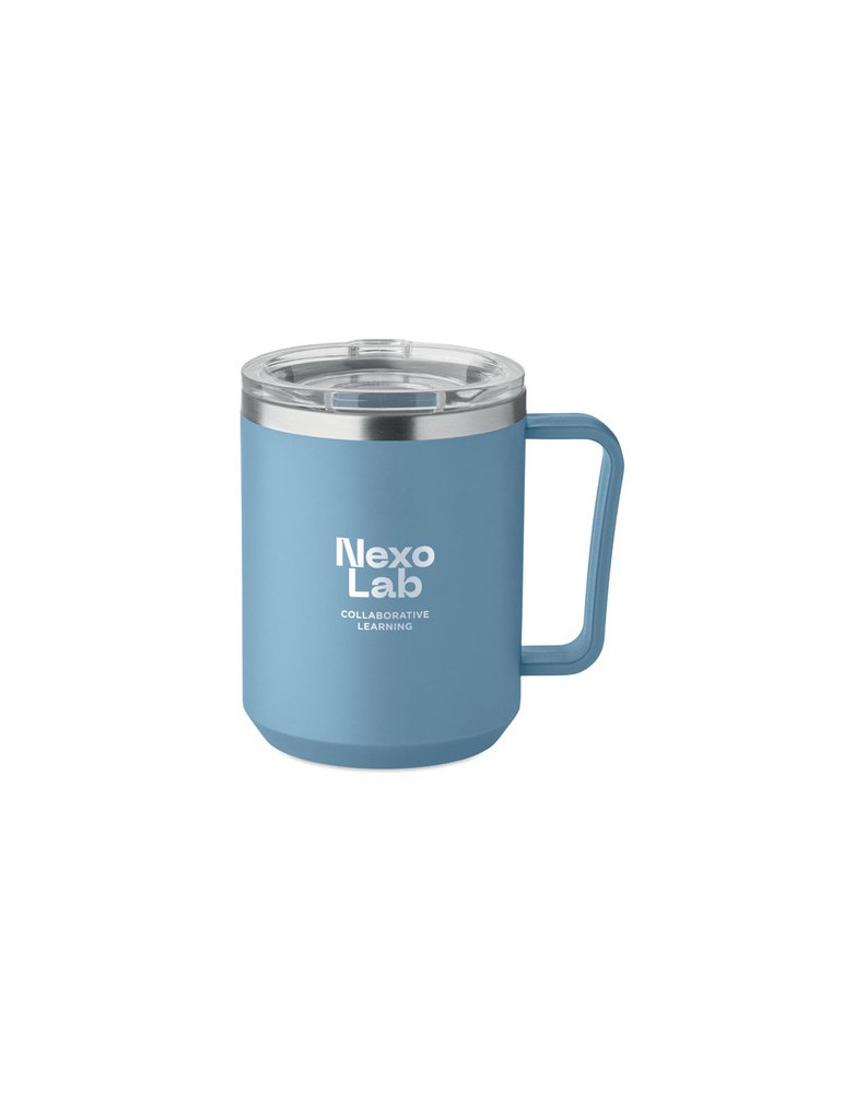 COCOA Mug double paroi 400ml Couleurs : bleu pétrole goodies personnalisé en stock