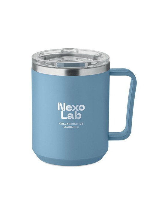 COCOA Mug double paroi 400ml Couleurs : bleu pétrole goodies personnalisé en stock