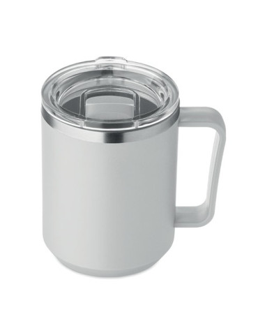 COCOA Mug double paroi 400ml Couleurs : gris marquage laser ultra précis