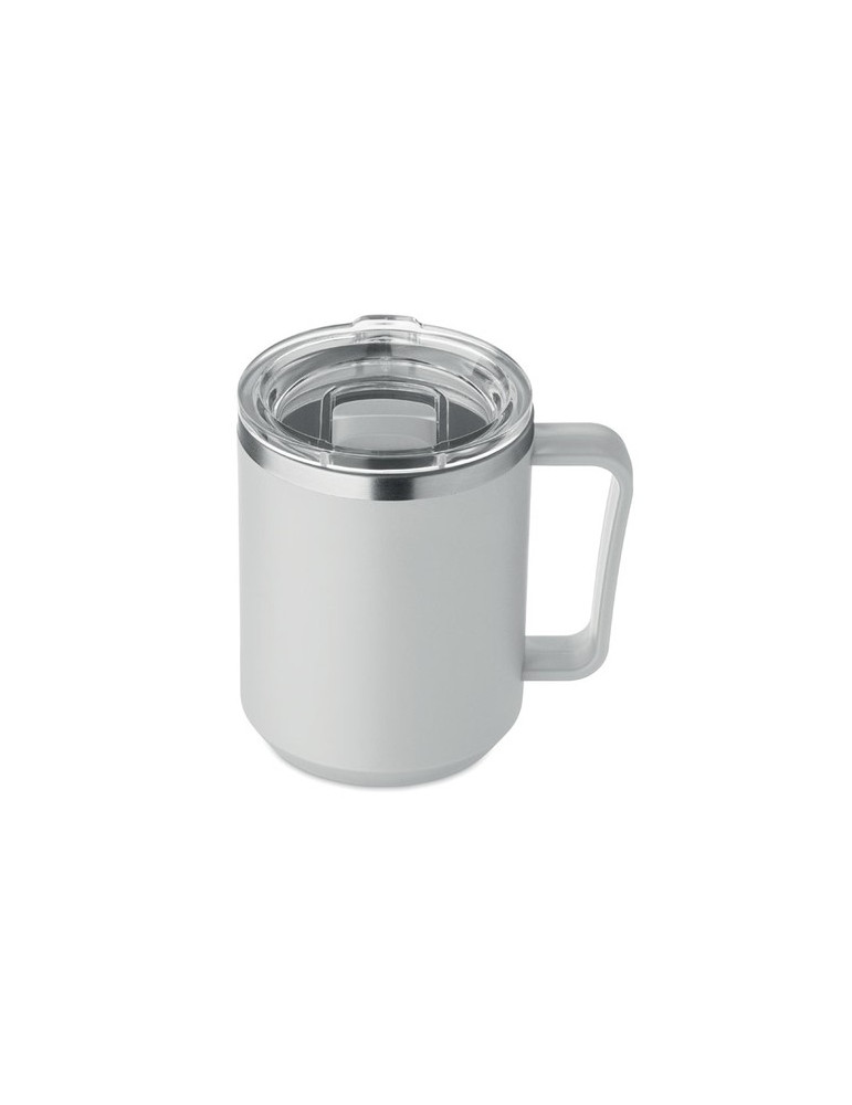 COCOA Mug double paroi 400ml Couleurs : gris marquage laser ultra précis
