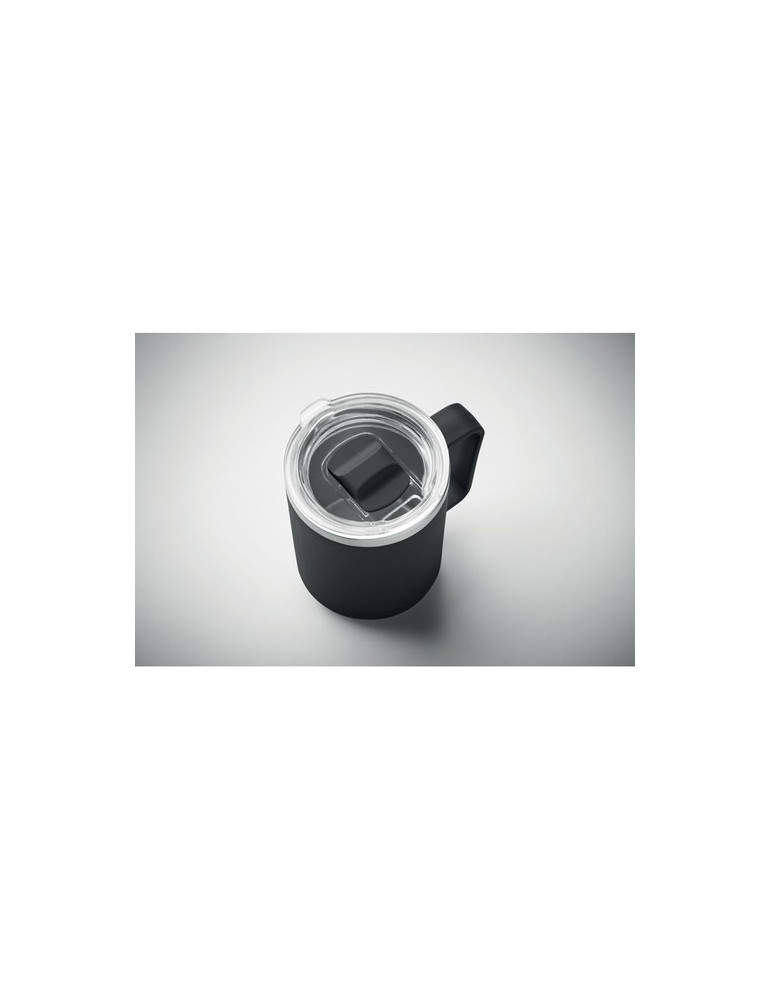 COCOA Mug double paroi 400ml Couleurs : noir cadeau affaires élégant
