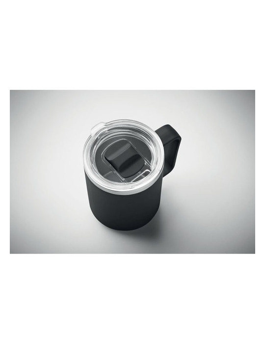 COCOA Mug double paroi 400ml Couleurs : noir cadeau affaires élégant