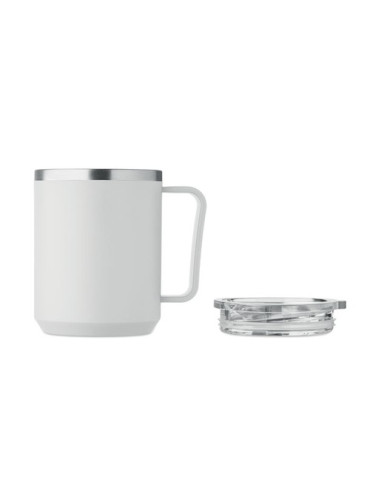 COCOA Mug double paroi 400ml Couleurs : blanc marquage couleur éclatante