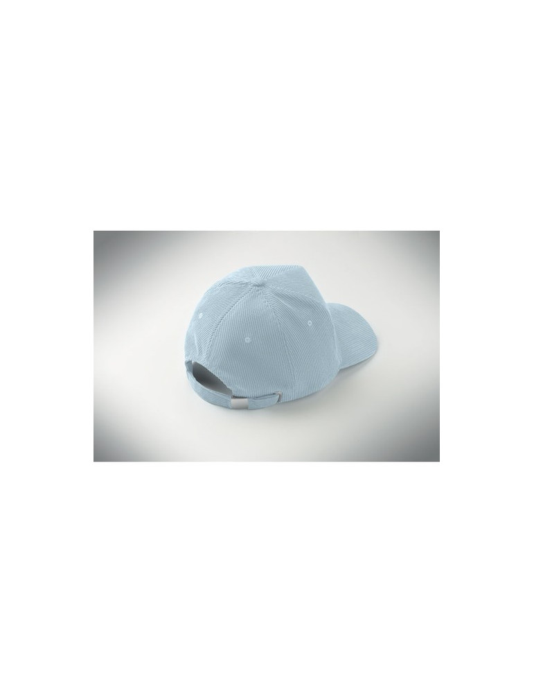 WALE Casquette 5 pans en velours Couleurs : bleu bébé objet promotionnel éco-responsable